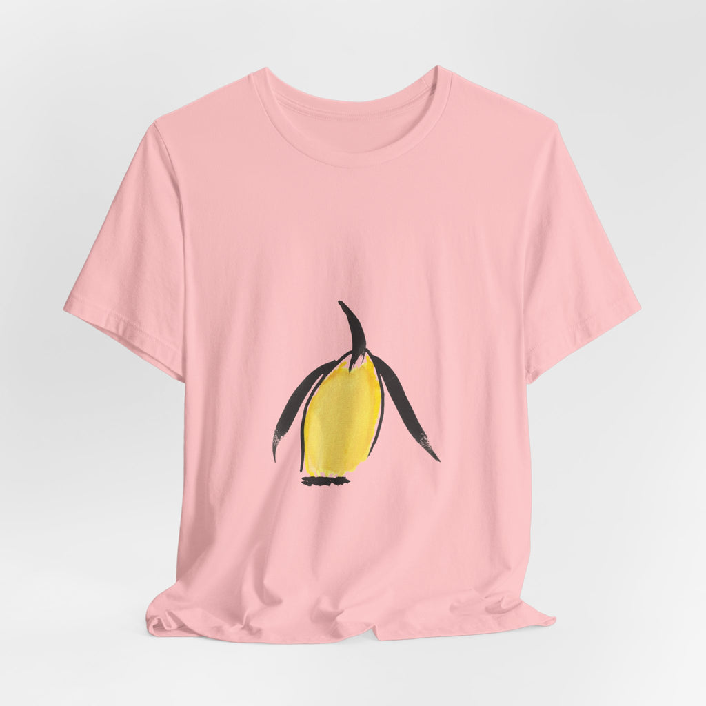 Artist Link: Penguin Watercolor Tee — Minimal Yellow Penguin Graphic T-Shirt
