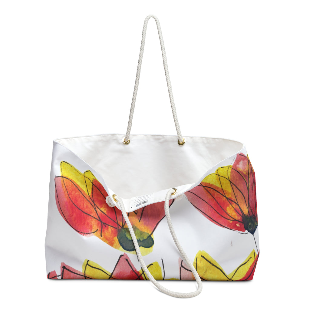 Artist Link Fire Flowers Weekender Bag