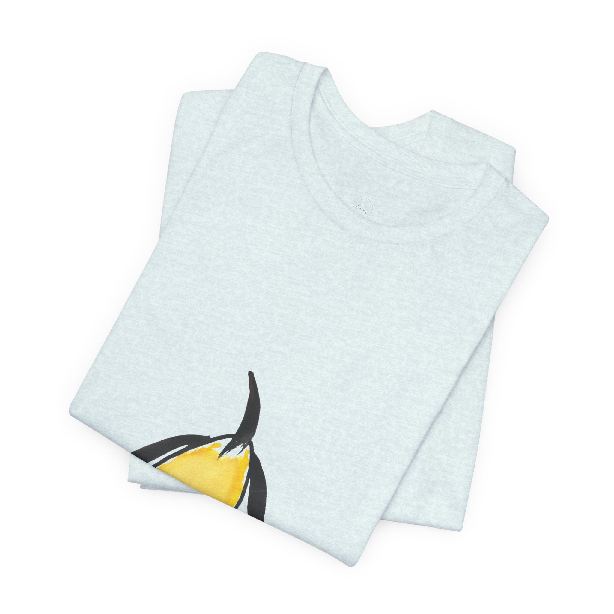 Artist Link: Penguin Watercolor Tee — Minimal Yellow Penguin Graphic T-Shirt