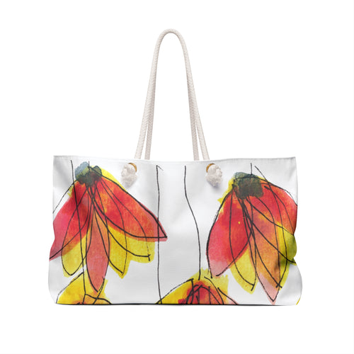 Artist Link Fire Flowers Weekender Bag
