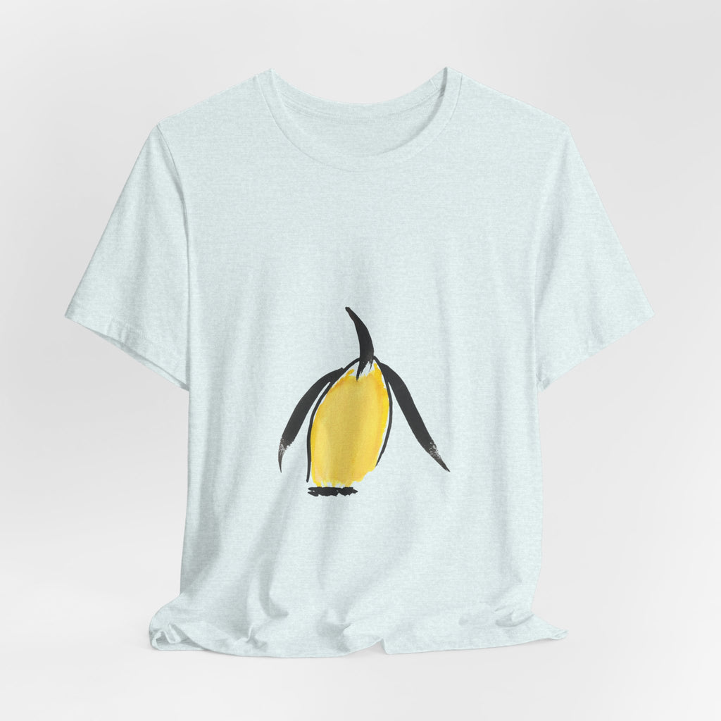 Artist Link: Penguin Watercolor Tee — Minimal Yellow Penguin Graphic T-Shirt