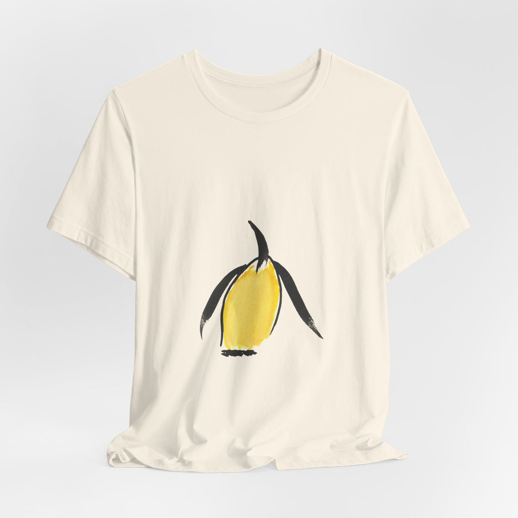 Artist Link: Penguin Watercolor Tee — Minimal Yellow Penguin Graphic T-Shirt