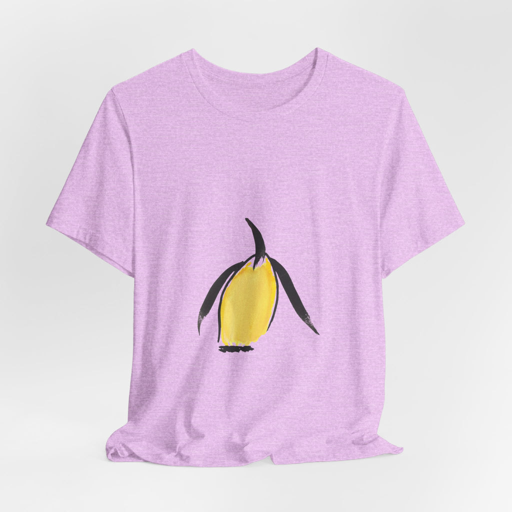 Artist Link: Penguin Watercolor Tee — Minimal Yellow Penguin Graphic T-Shirt