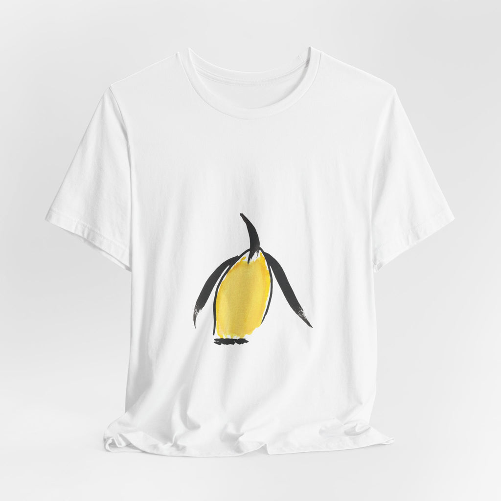 Artist Link: Penguin Watercolor Tee — Minimal Yellow Penguin Graphic T-Shirt