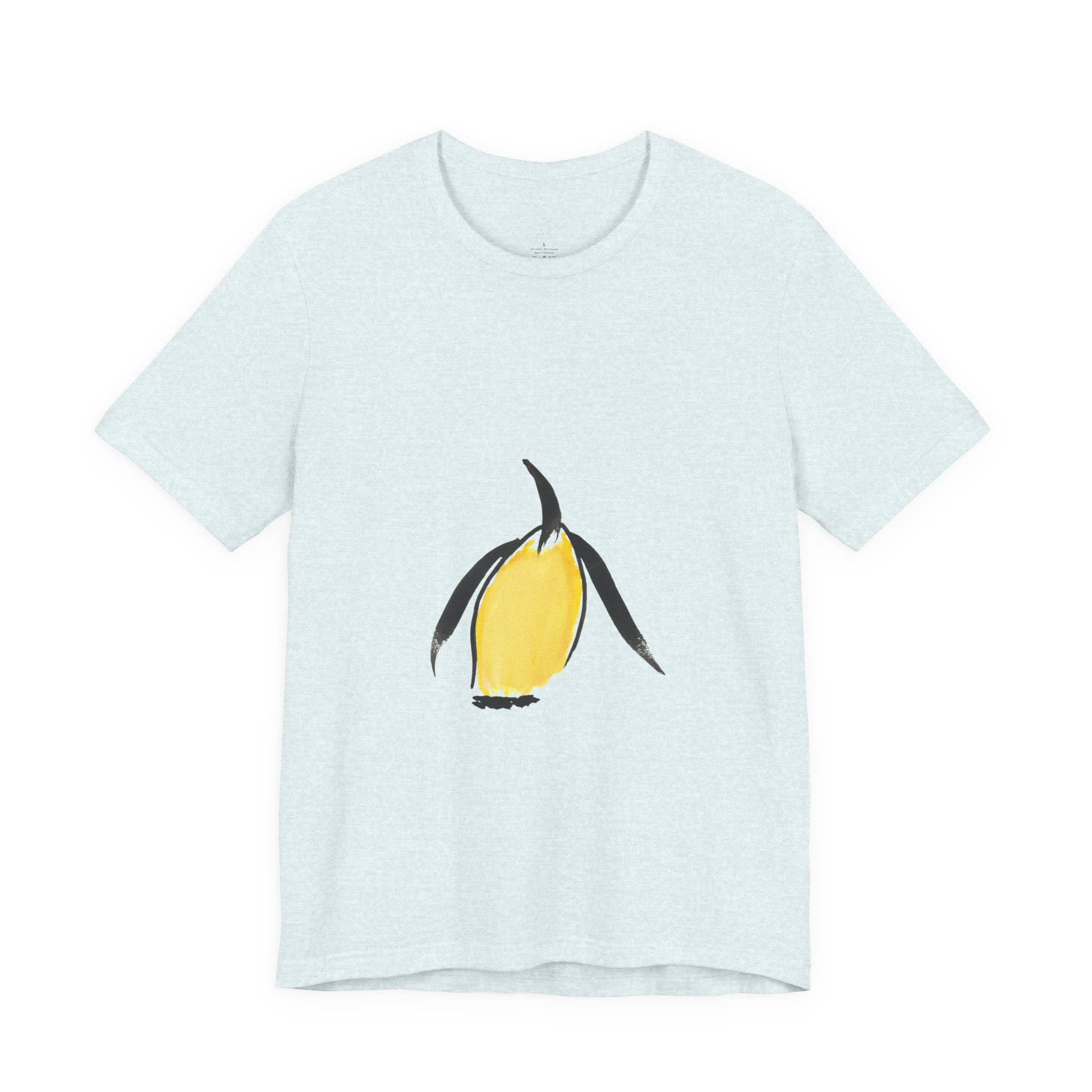 Artist Link: Penguin Watercolor Tee — Minimal Yellow Penguin Graphic T-Shirt
