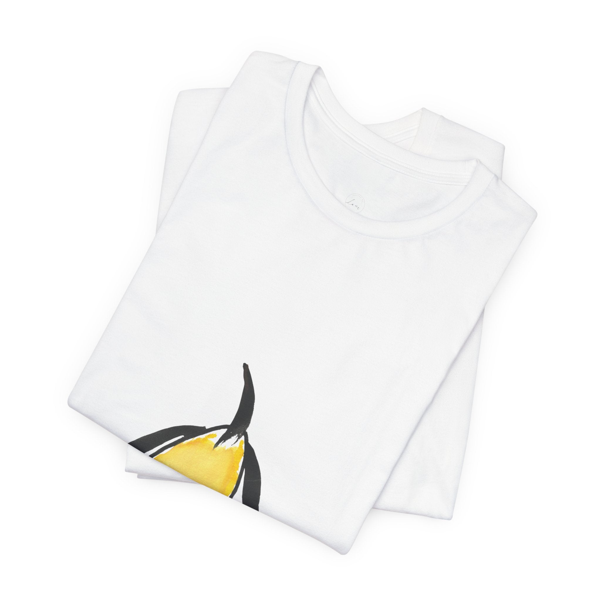 Artist Link: Penguin Watercolor Tee — Minimal Yellow Penguin Graphic T-Shirt