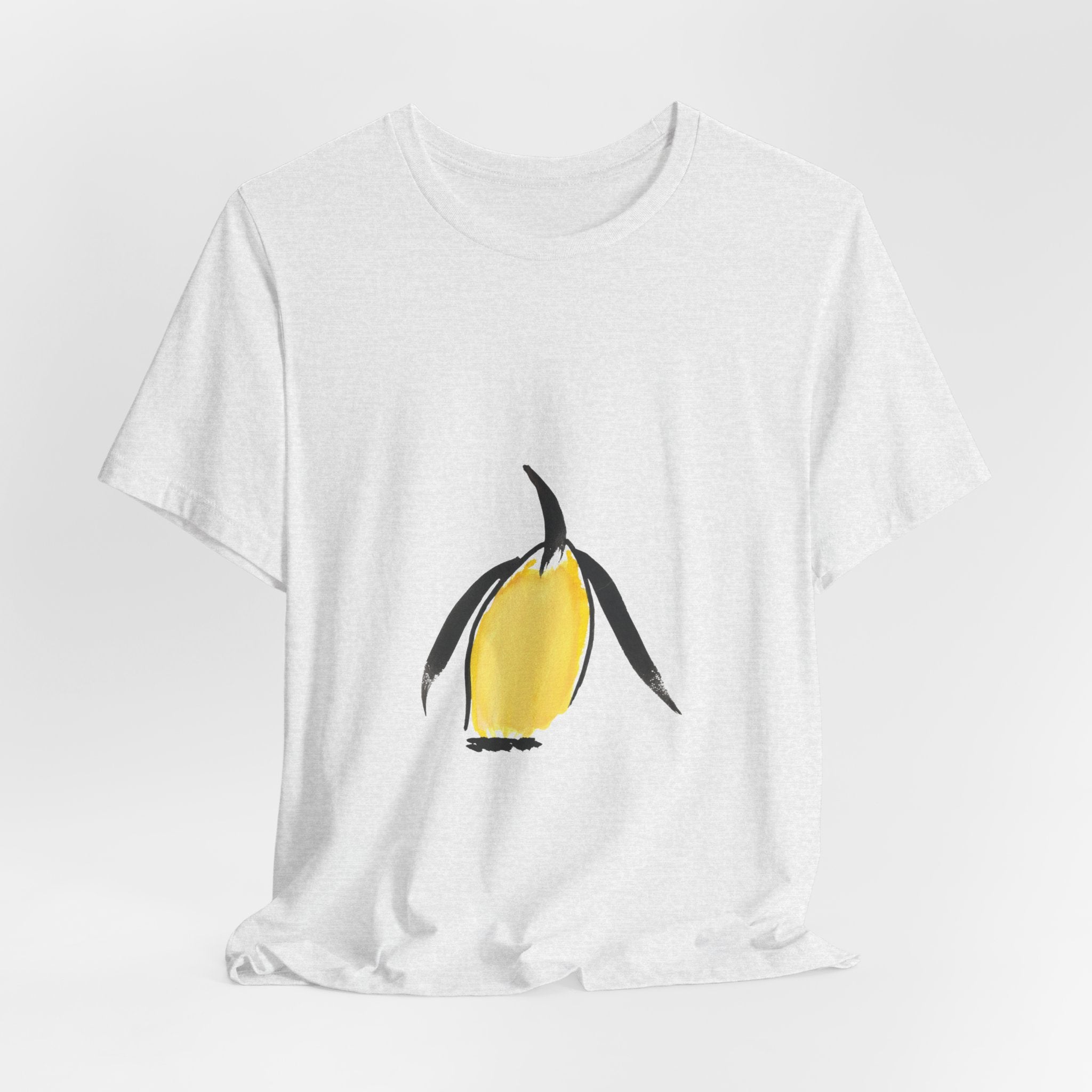 Artist Link: Penguin Watercolor Tee — Minimal Yellow Penguin Graphic T-Shirt
