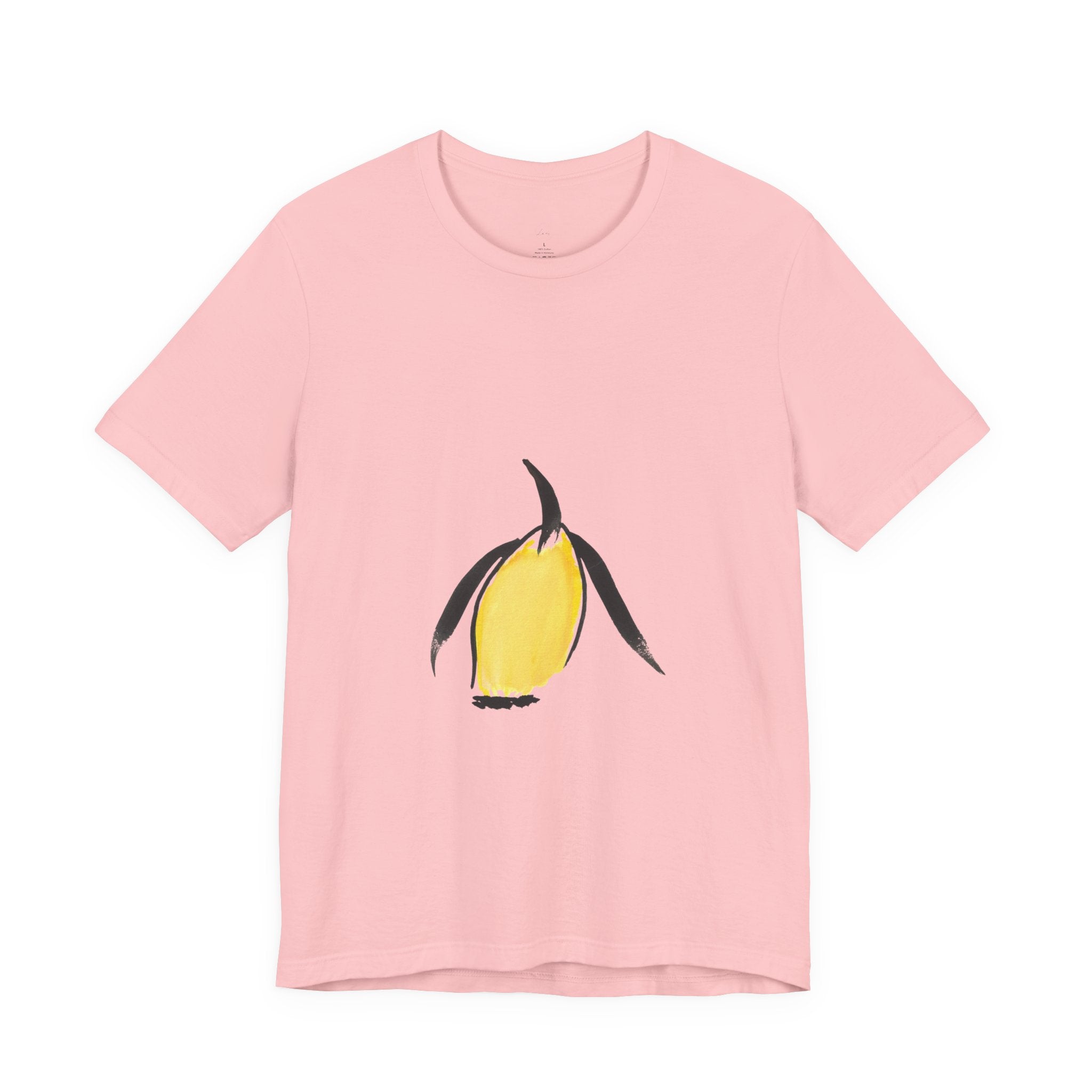 Artist Link: Penguin Watercolor Tee — Minimal Yellow Penguin Graphic T-Shirt