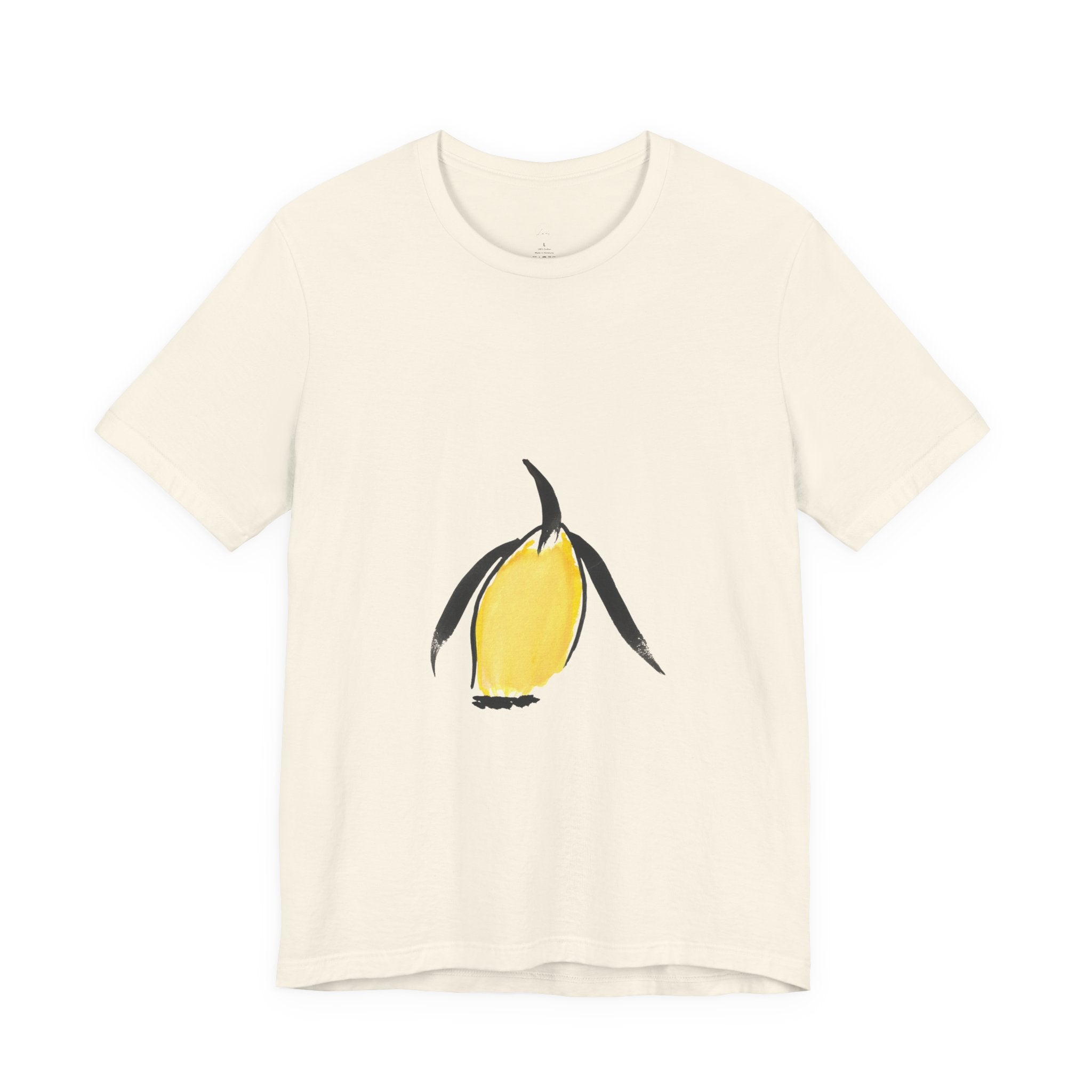Artist Link: Penguin Watercolor Tee — Minimal Yellow Penguin Graphic T-Shirt