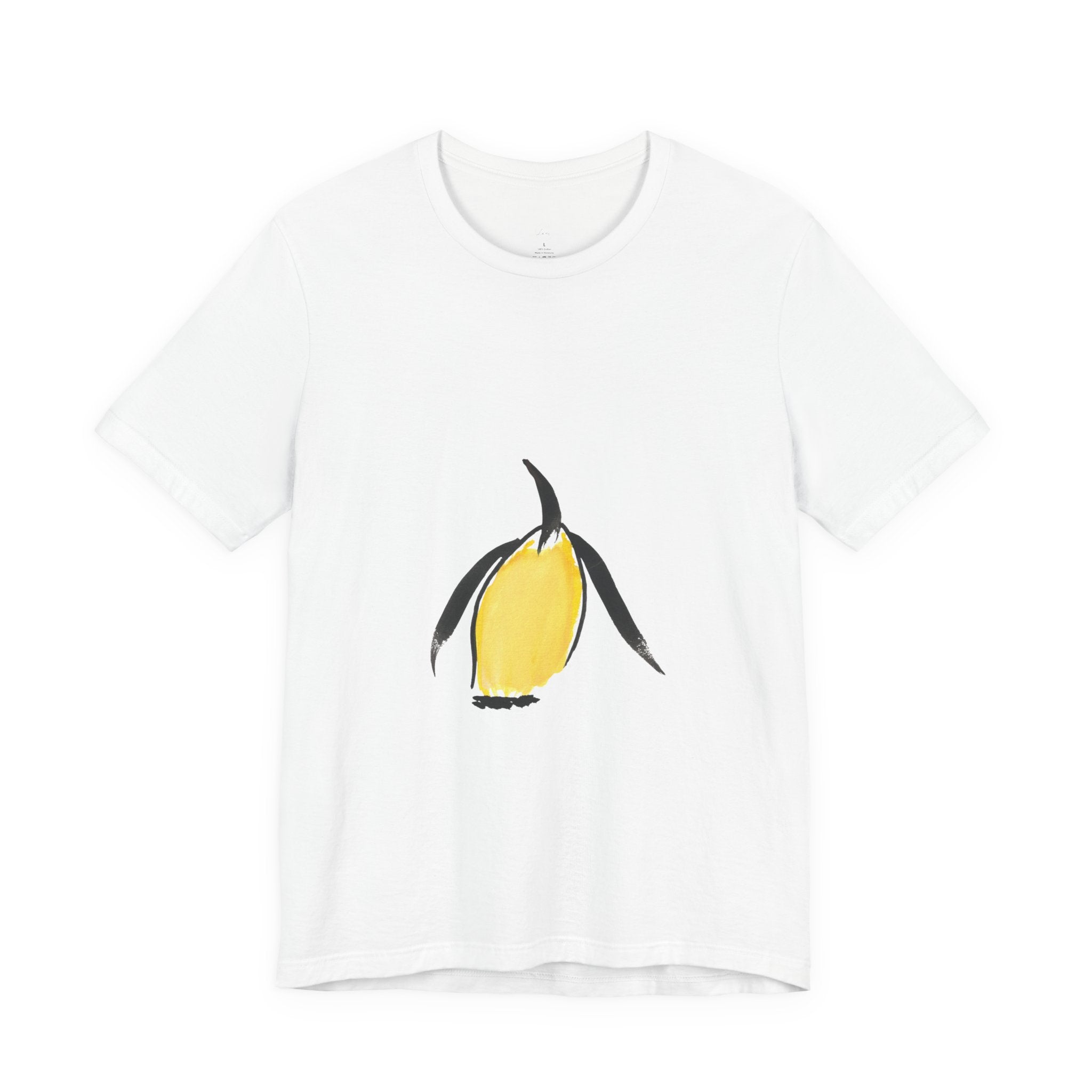 Artist Link: Penguin Watercolor Tee — Minimal Yellow Penguin Graphic T-Shirt
